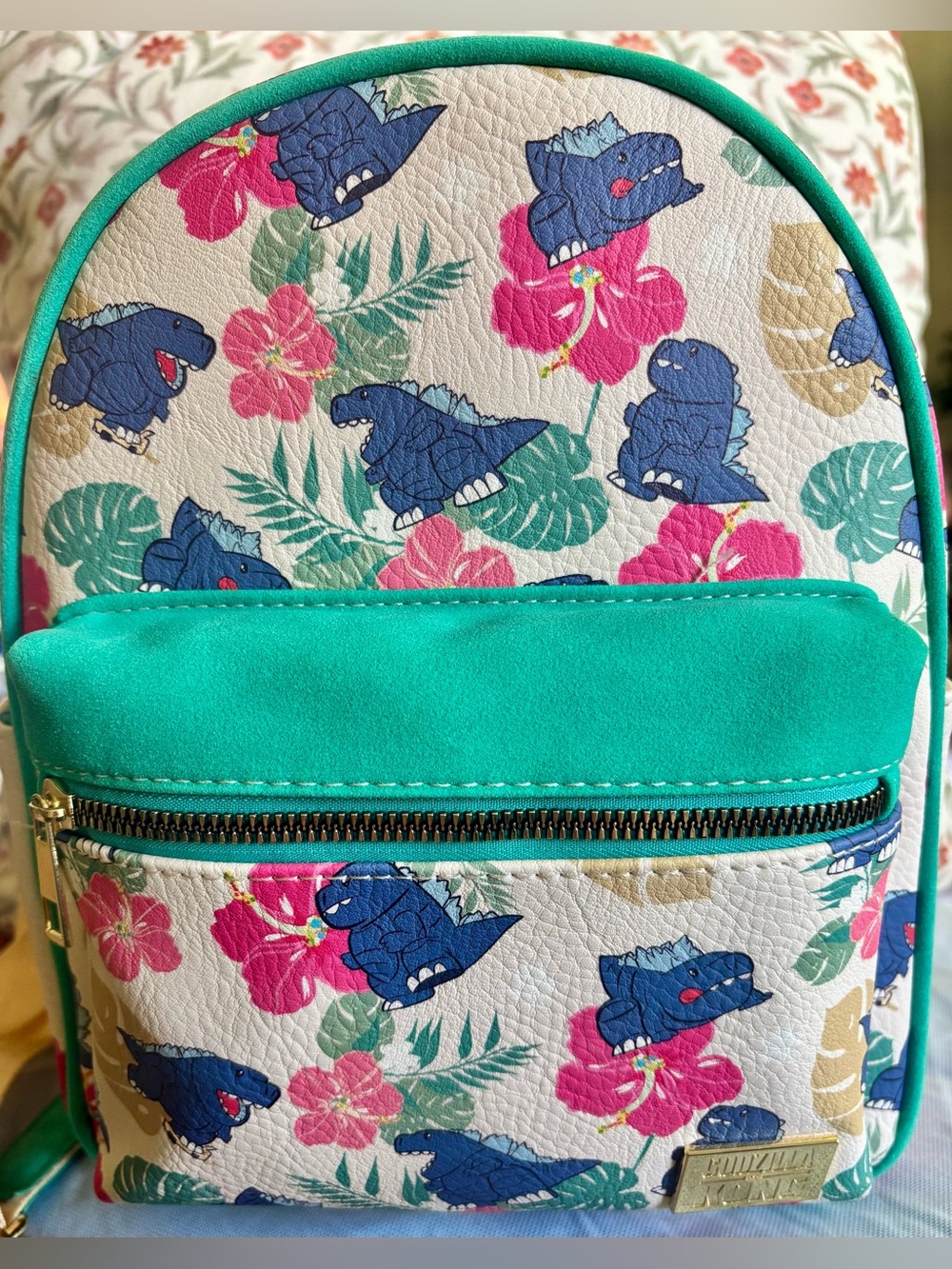 NWT!! Godzilla Chibi Godzilla Tropical Floral Mini Backpack - BoxLunch Exclusive